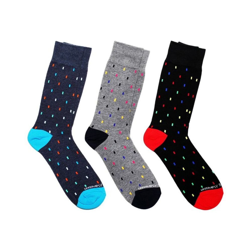 Unsimply Stitched 3-Pack Men's Crew Socks, Multicolor